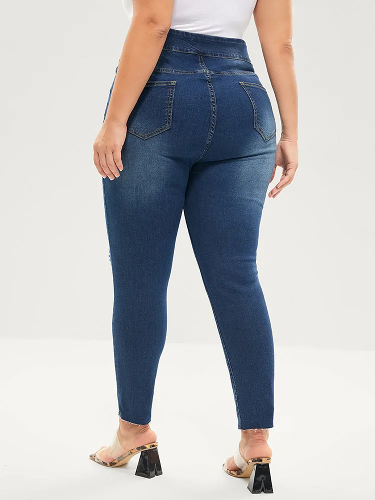 Skinny Very Stretchy High Rise Medium Wash Sculpt Waist Jeans sold by Bloomchic product image thumbnail 3