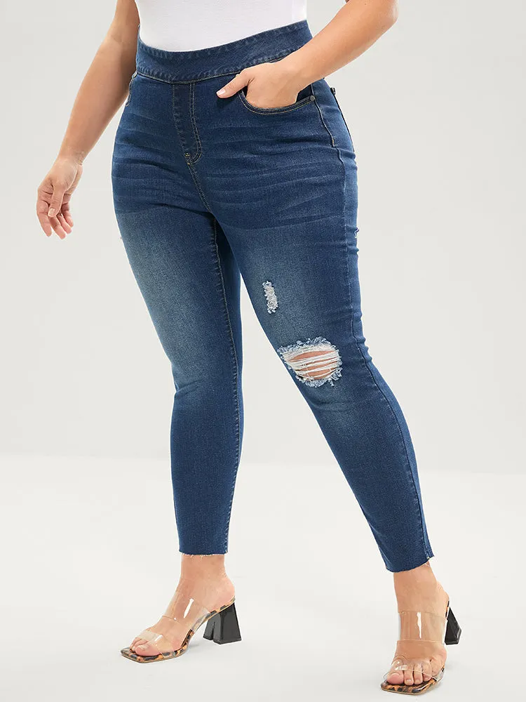 Skinny Very Stretchy High Rise Medium Wash Sculpt Waist Jeans sold by Bloomchic product image thumbnail 4