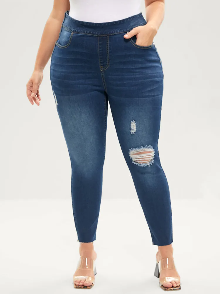Skinny Very Stretchy High Rise Medium Wash Sculpt Waist Jeans sold by Bloomchic
