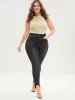 Skinny Moderately Stretchy Mid Rise Dark Wash Gap Proof Jeans sold by Bloomchic