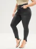 Skinny Moderately Stretchy Mid Rise Dark Wash Gap Proof Jeans sold by Bloomchic