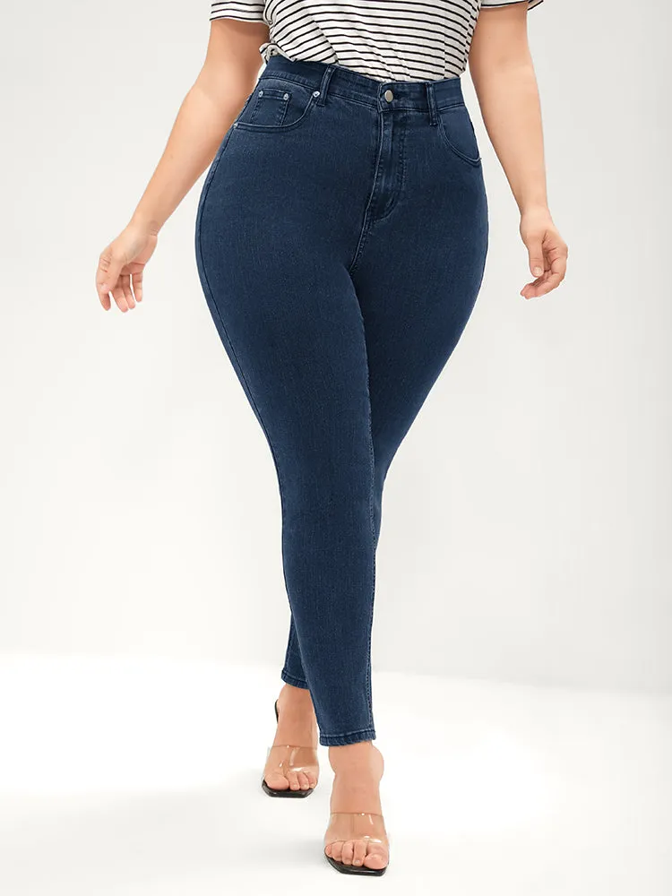 Skinny Very Stretchy Mid Rise Dark Wash Gap Proof Jeans sold by Bloomchic product image thumbnail 5