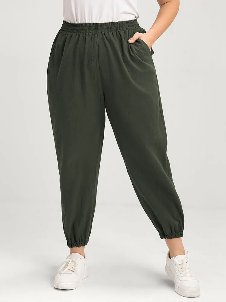Solid Elastic Waist Pocket Pants sold by Bloomchic product image thumbnail 2