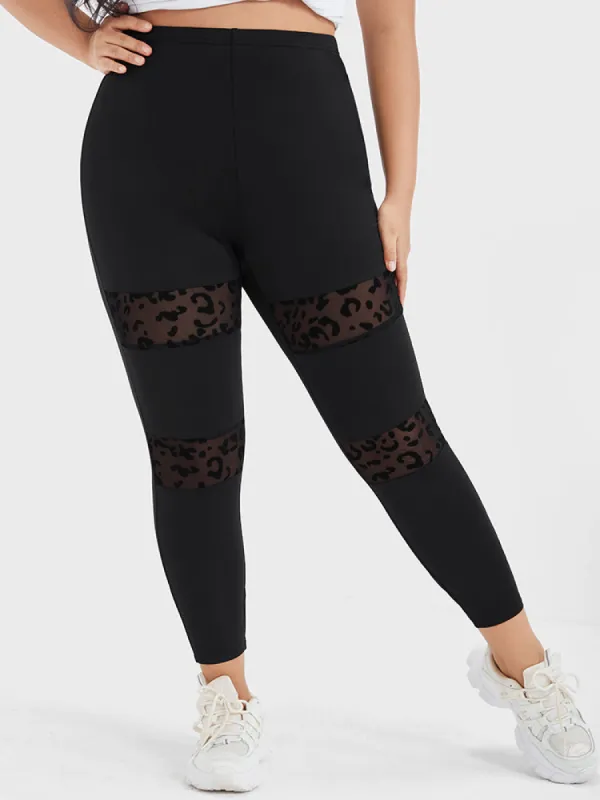 Solid Leopard Patchwork Skinny Leggings sold by Bloomchic