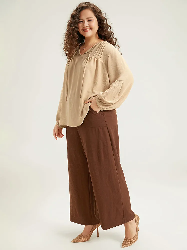 Solid Paperbag Waist Ties Woven Pants sold by Bloomchic product image thumbnail 2