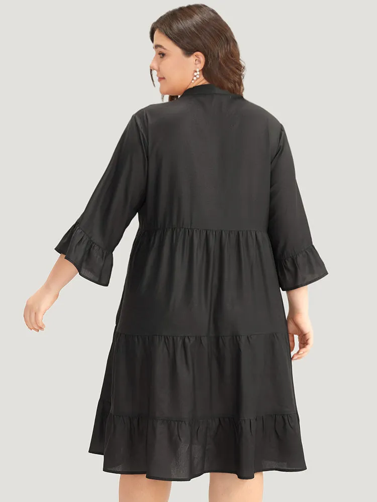 Floral Print Ruffles Plicated Detail Dress sold by Bloomchic product image thumbnail 4