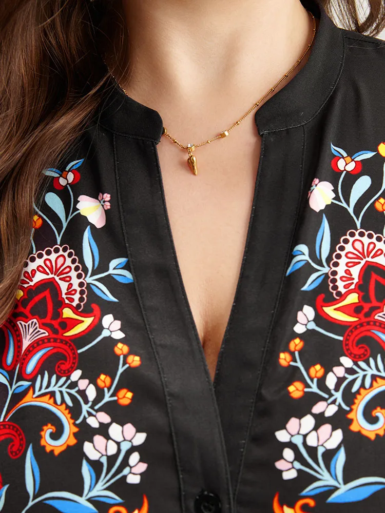 Floral Print Ruffles Plicated Detail Dress sold by Bloomchic product image thumbnail 5