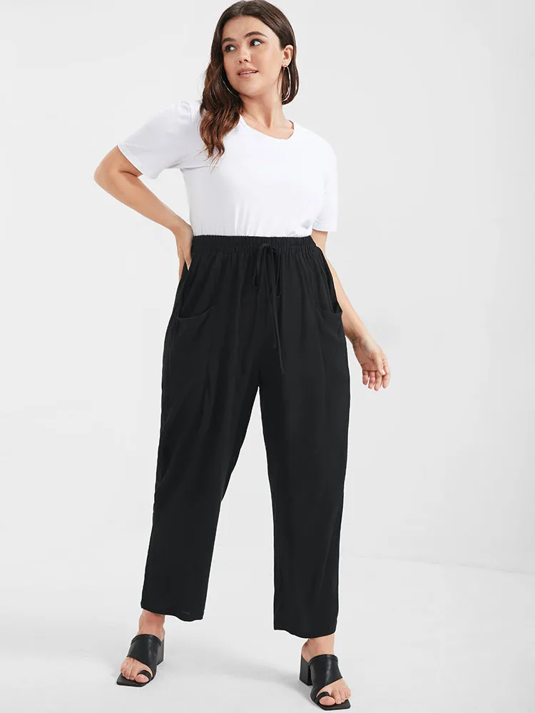 Solid Ties Elastic Waist Pocket Pants sold by Bloomchic product image thumbnail 2