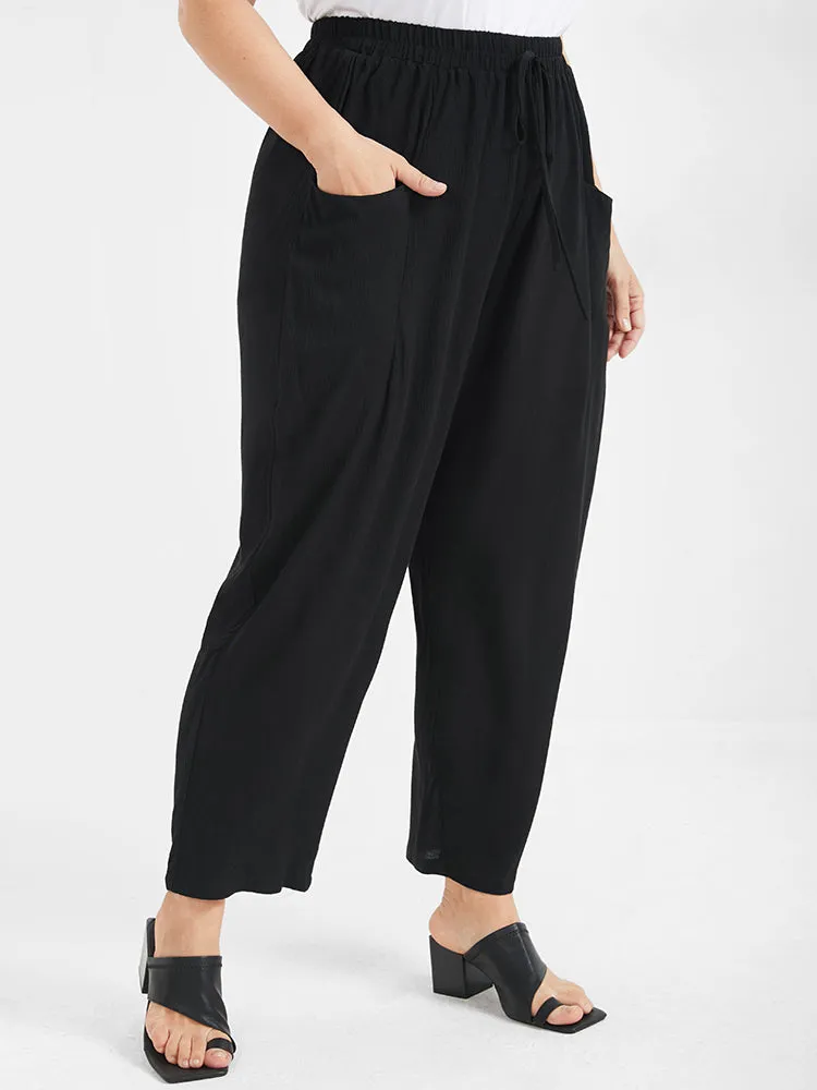 Solid Ties Elastic Waist Pocket Pants sold by Bloomchic product image thumbnail 3