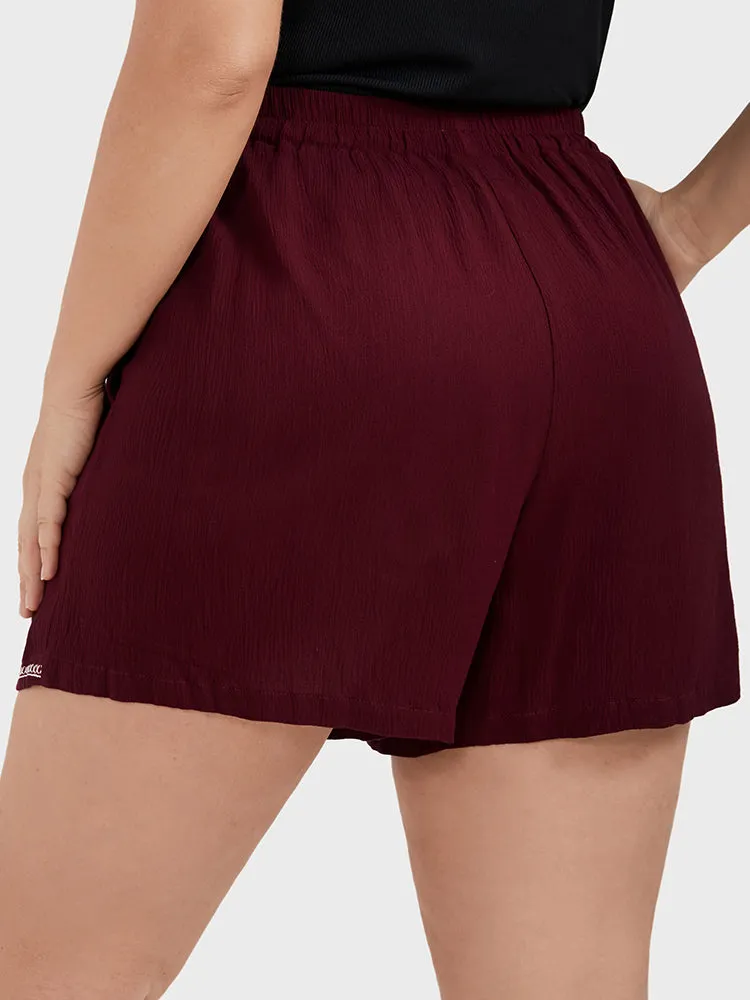 Floral Embroidered Ties Elastic Waist Pocket Shorts sold by Bloomchic product image thumbnail 5