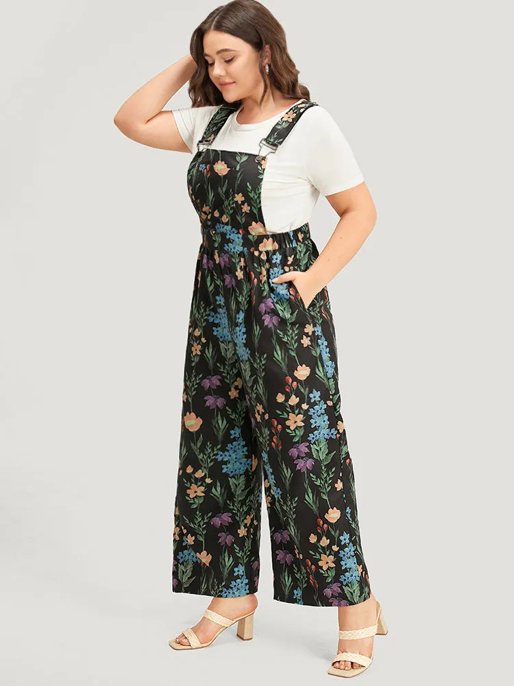 Floral Pocket Adjustable Straps Gathered Jumpsuit sold by Bloomchic product image thumbnail 3