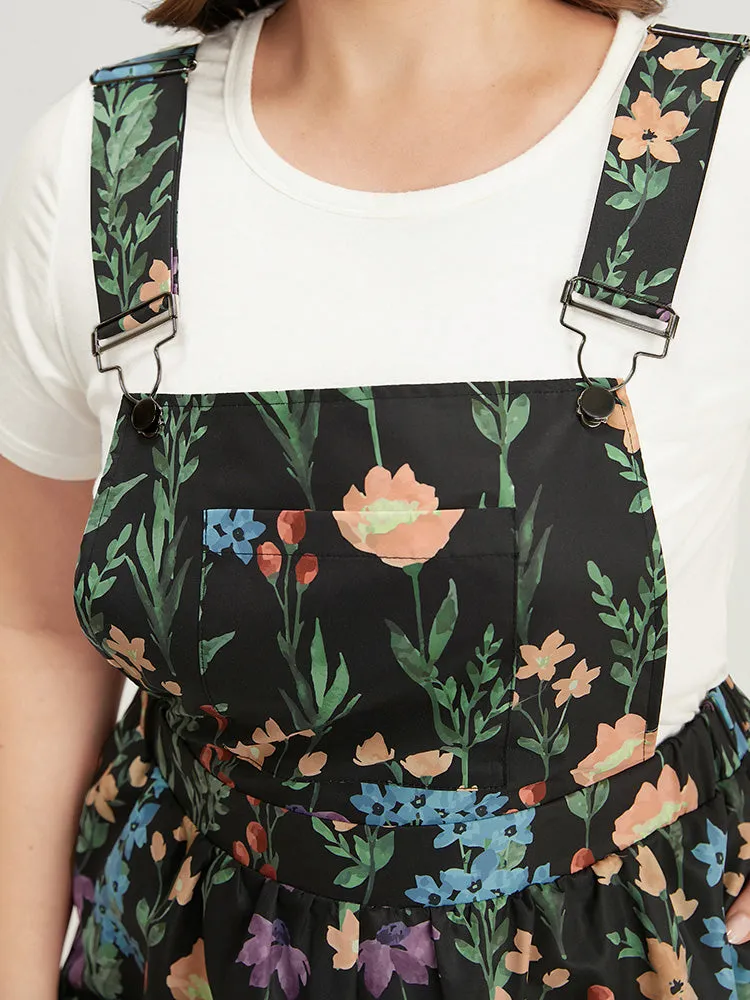 Floral Pocket Adjustable Straps Gathered Jumpsuit sold by Bloomchic product image thumbnail 5