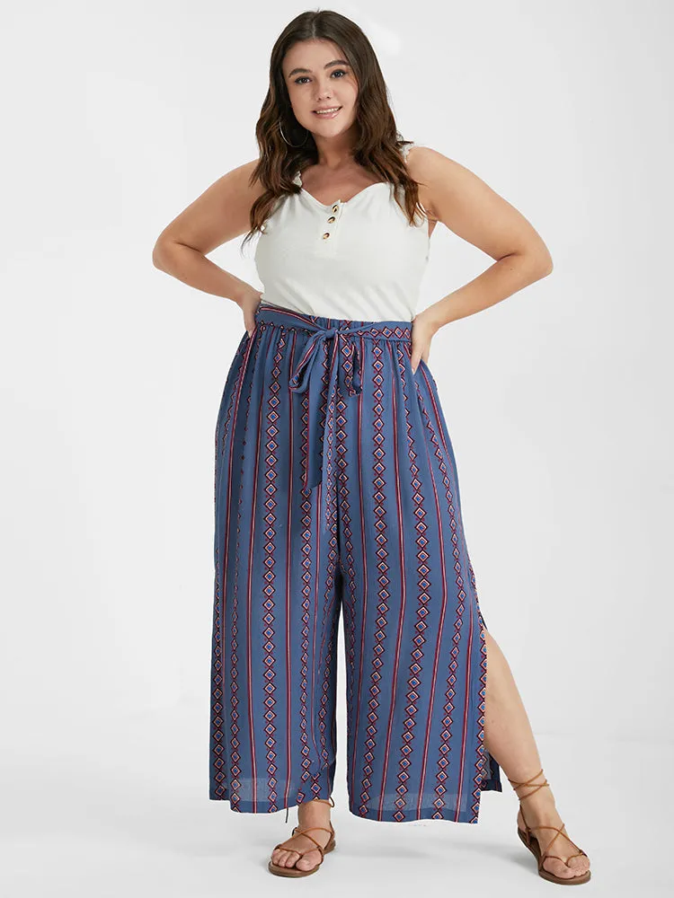Ditsy Floral Belted Split Loose Pants sold by Bloomchic