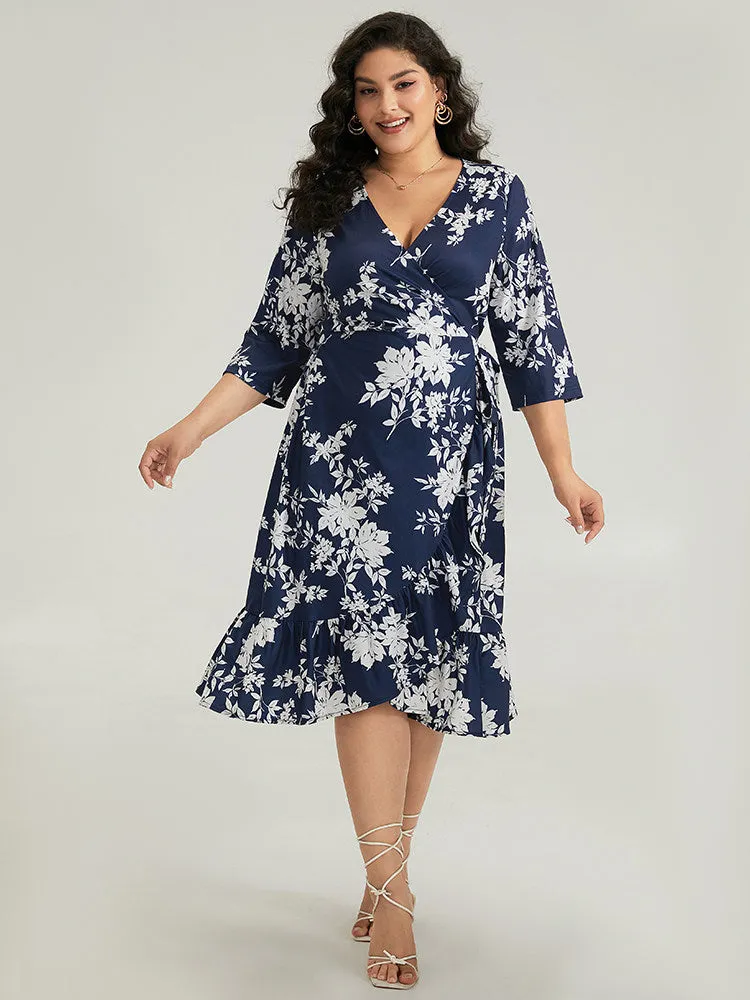 Silhouette Floral Print Ties Wrap Dress sold by Bloomchic product image thumbnail 2