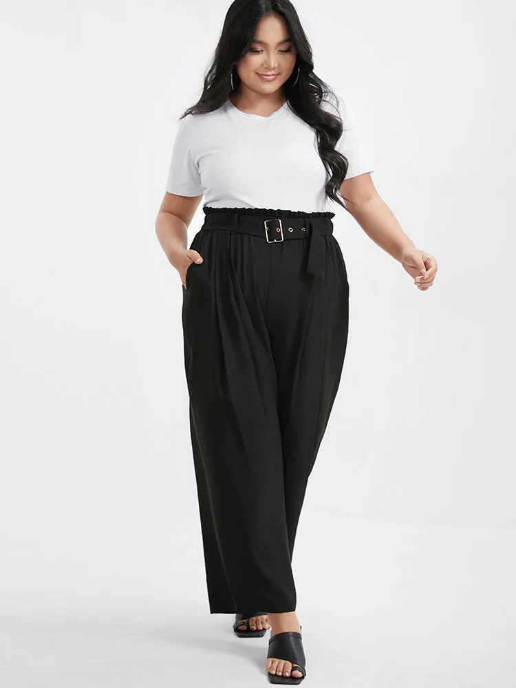 Solid Pocket Belted Elastic Waist Pants sold by Bloomchic product image thumbnail 4