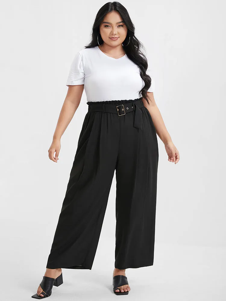 Solid Pocket Belted Elastic Waist Pants sold by Bloomchic product image thumbnail 3