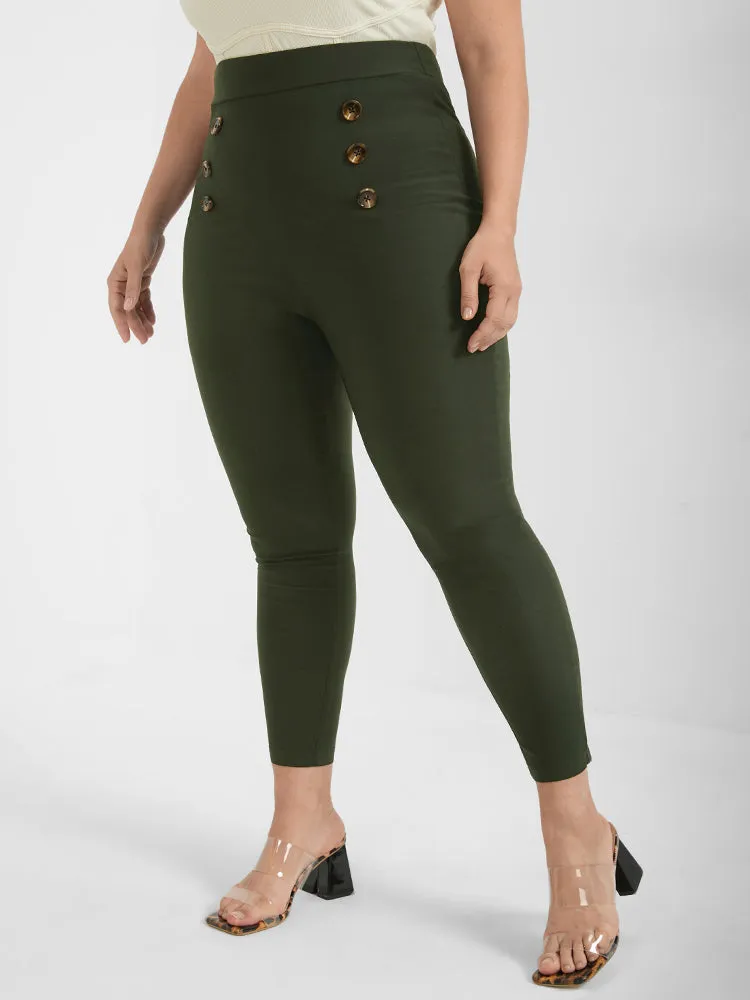 Solid Button Skinny Pants sold by Bloomchic product image thumbnail 4
