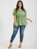 Ditsy Floral Ruffled Trim Puff Sleeve V Neck Blouse sold by Bloomchic