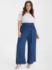 Solid Pocket Belted Straight Pants sold by Bloomchic