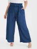 Solid Pocket Belted Straight Pants sold by Bloomchic