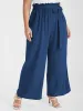 Solid Pocket Belted Straight Pants sold by Bloomchic