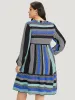 Polka Dot & Striped Print Notched Pocket Dress sold by Bloomchic