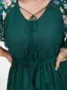 Plain Broderie Anglaise Ruffles Belted Ties Knee Dress sold by Bloomchic