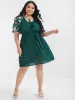 Plain Broderie Anglaise Ruffles Belted Ties Knee Dress sold by Bloomchic