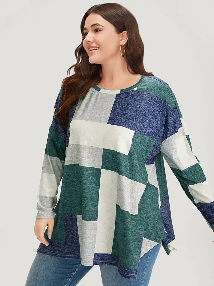 Colorblock Contrast Round Neck Dolman Sleeve T-shirt sold by Bloomchic product image thumbnail 3
