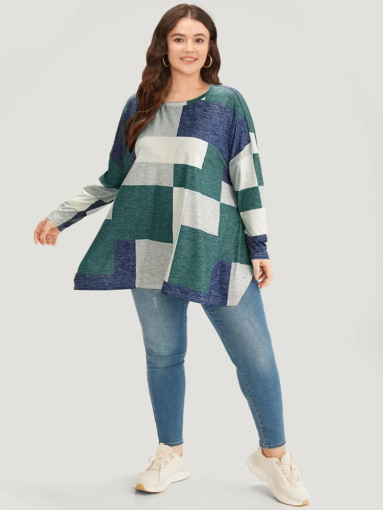 Colorblock Contrast Round Neck Dolman Sleeve T-shirt sold by Bloomchic product image thumbnail 4