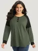 Waffle Knit Two Tone Raglan Sleeve T-shirt sold by Bloomchic