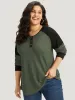 Waffle Knit Two Tone Raglan Sleeve T-shirt sold by Bloomchic