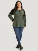 Waffle Knit Two Tone Raglan Sleeve T-shirt sold by Bloomchic