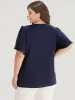 Plain V Neck Ruffle Sleeve Pleated Blouse sold by Bloomchic