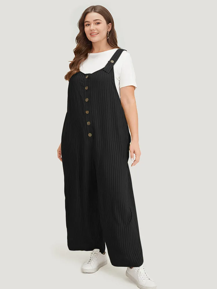 Striped Pocket Button Through Overall Jumpsuit sold by Bloomchic product image thumbnail 3