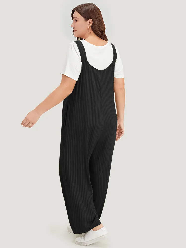 Striped Pocket Button Through Overall Jumpsuit sold by Bloomchic product image thumbnail 5