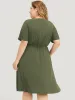 Floral Embroidered Pocket Dolman Sleeve Ruffle Dress sold by Bloomchic