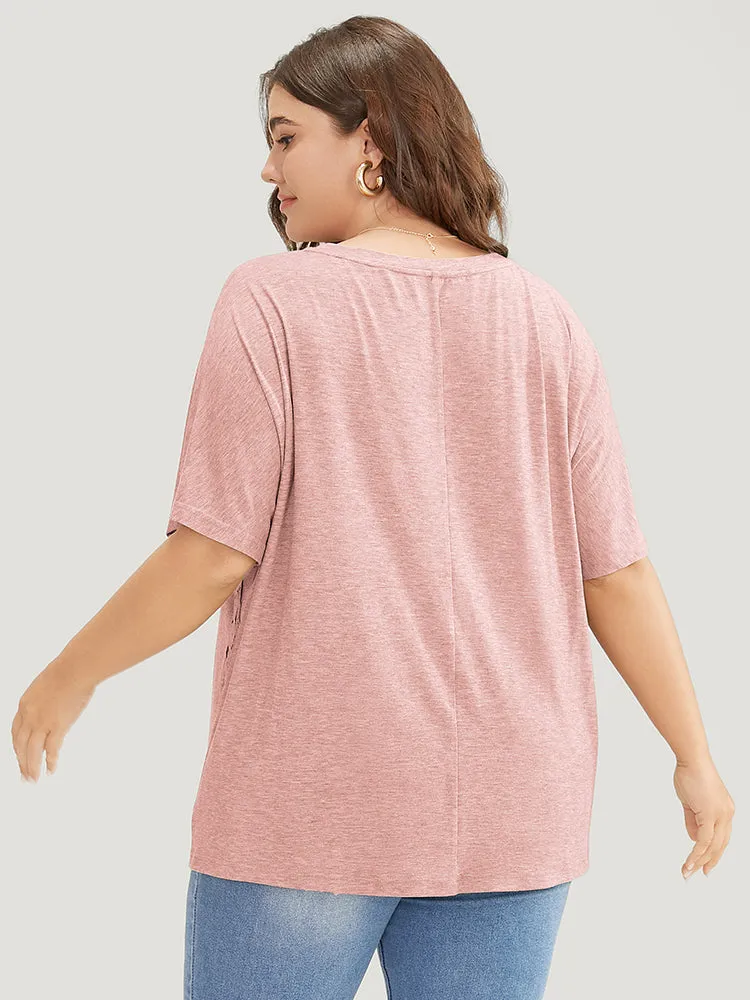 Solid Contrast Lace Ruffle Sleeve T-shirt sold by Bloomchic product image thumbnail 2