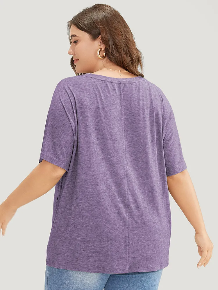 Solid Contrast Lace Ruffle Sleeve T-shirt sold by Bloomchic product image thumbnail 5