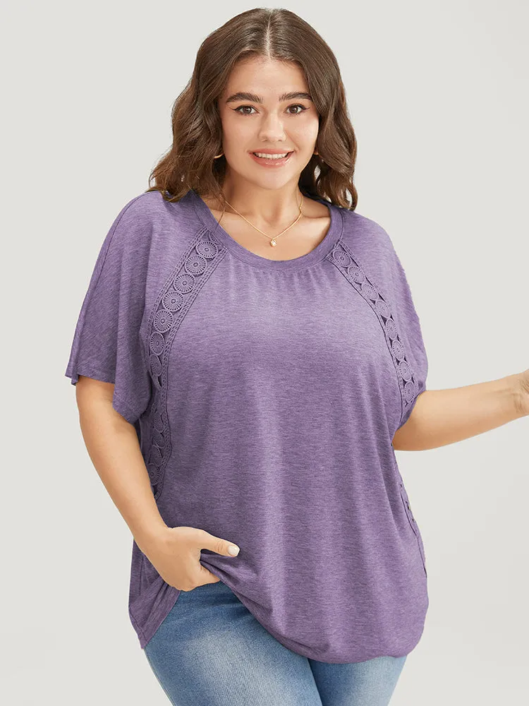 Solid Contrast Lace Ruffle Sleeve T-shirt sold by Bloomchic product image thumbnail 4