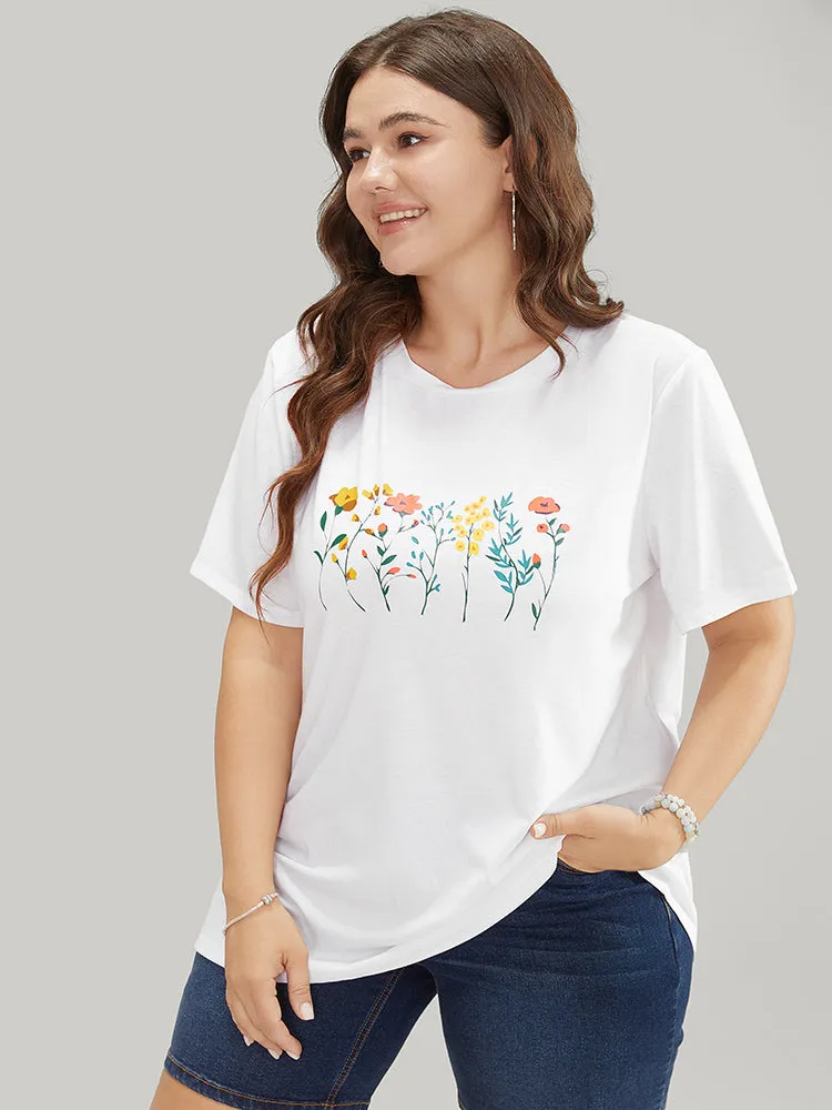 Floral & Plant Printed Round Neck Graphic Tee sold by Bloomchic product image thumbnail 3