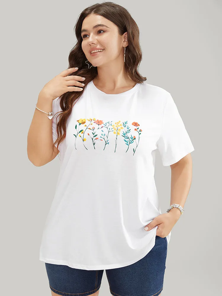 Floral & Plant Printed Round Neck Graphic Tee sold by Bloomchic product image thumbnail 5