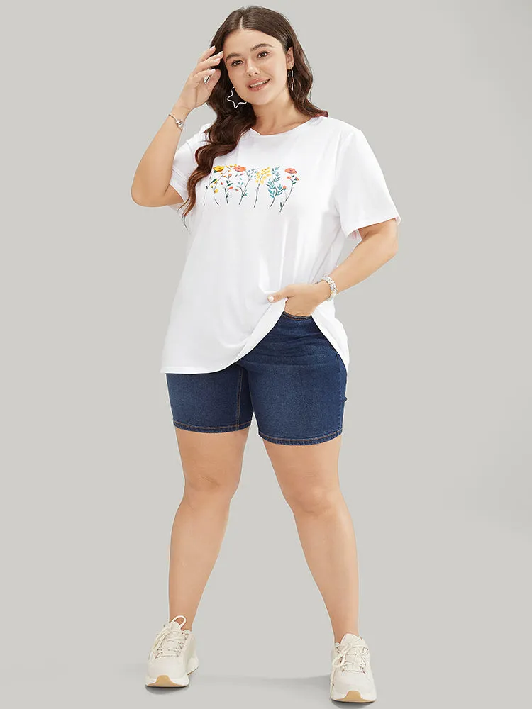 Floral & Plant Printed Round Neck Graphic Tee sold by Bloomchic product image thumbnail 4