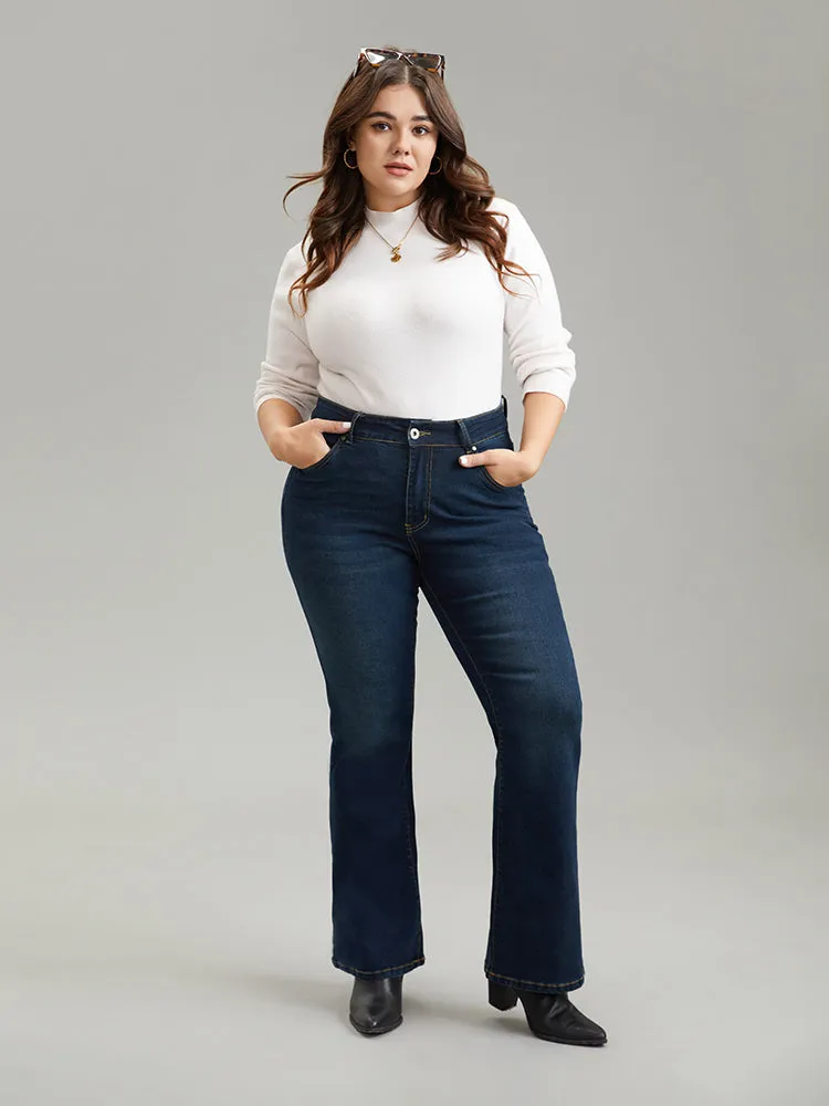 High Rise Bootcut Zipper Fly Jeans sold by Bloomchic
