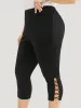 Solid Crisscross Hem Skinny Leggings sold by Bloomchic