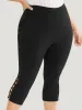 Solid Crisscross Hem Skinny Leggings sold by Bloomchic