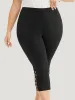 Solid Crisscross Hem Skinny Leggings sold by Bloomchic