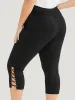 Solid Crisscross Hem Skinny Leggings sold by Bloomchic