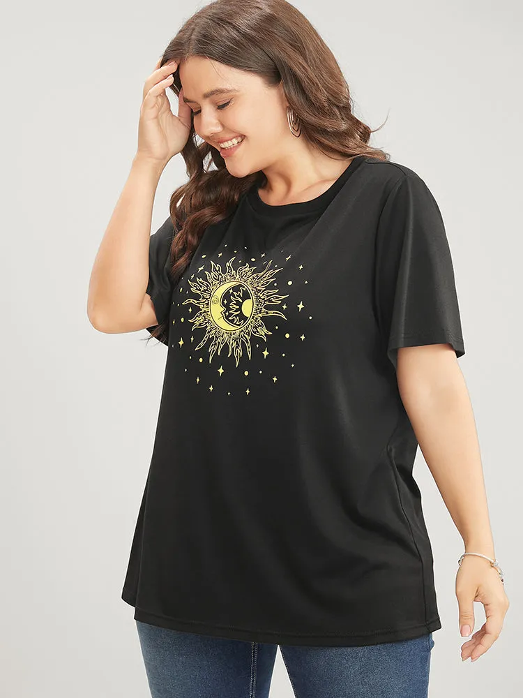 Moon And Star Round Neck T-shirt sold by Bloomchic product image thumbnail 4