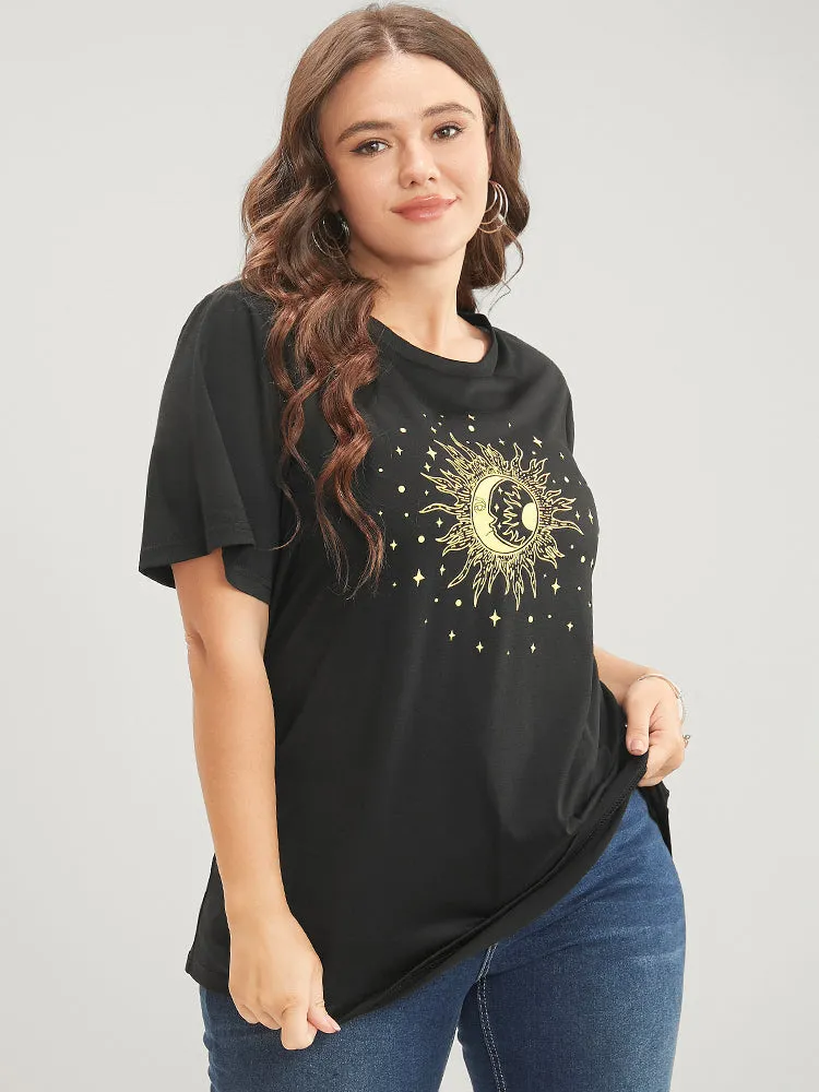 Moon And Star Round Neck T-shirt sold by Bloomchic product image thumbnail 3